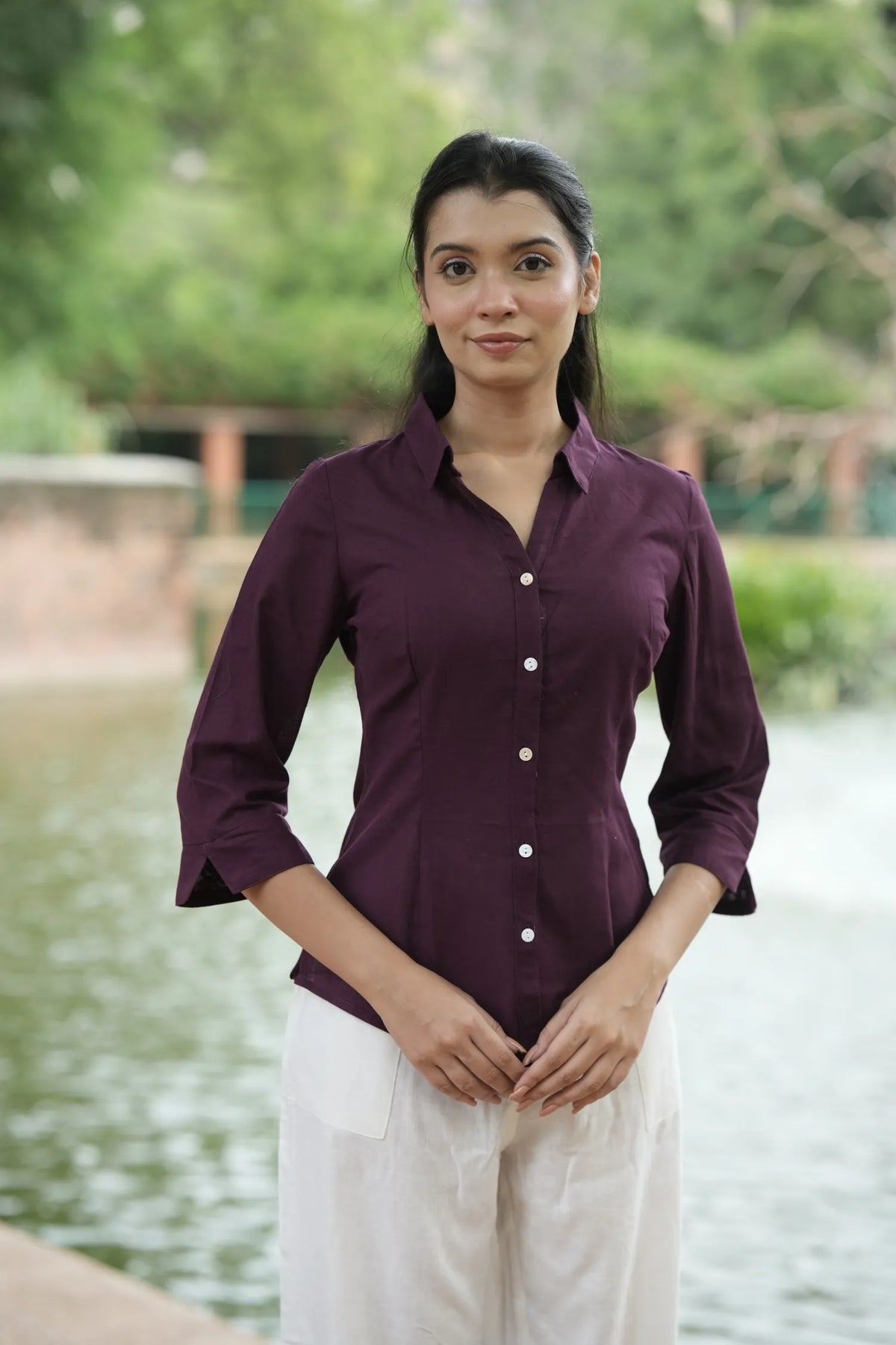 Wine Cotton Shirt