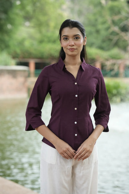 Wine Cotton Shirt