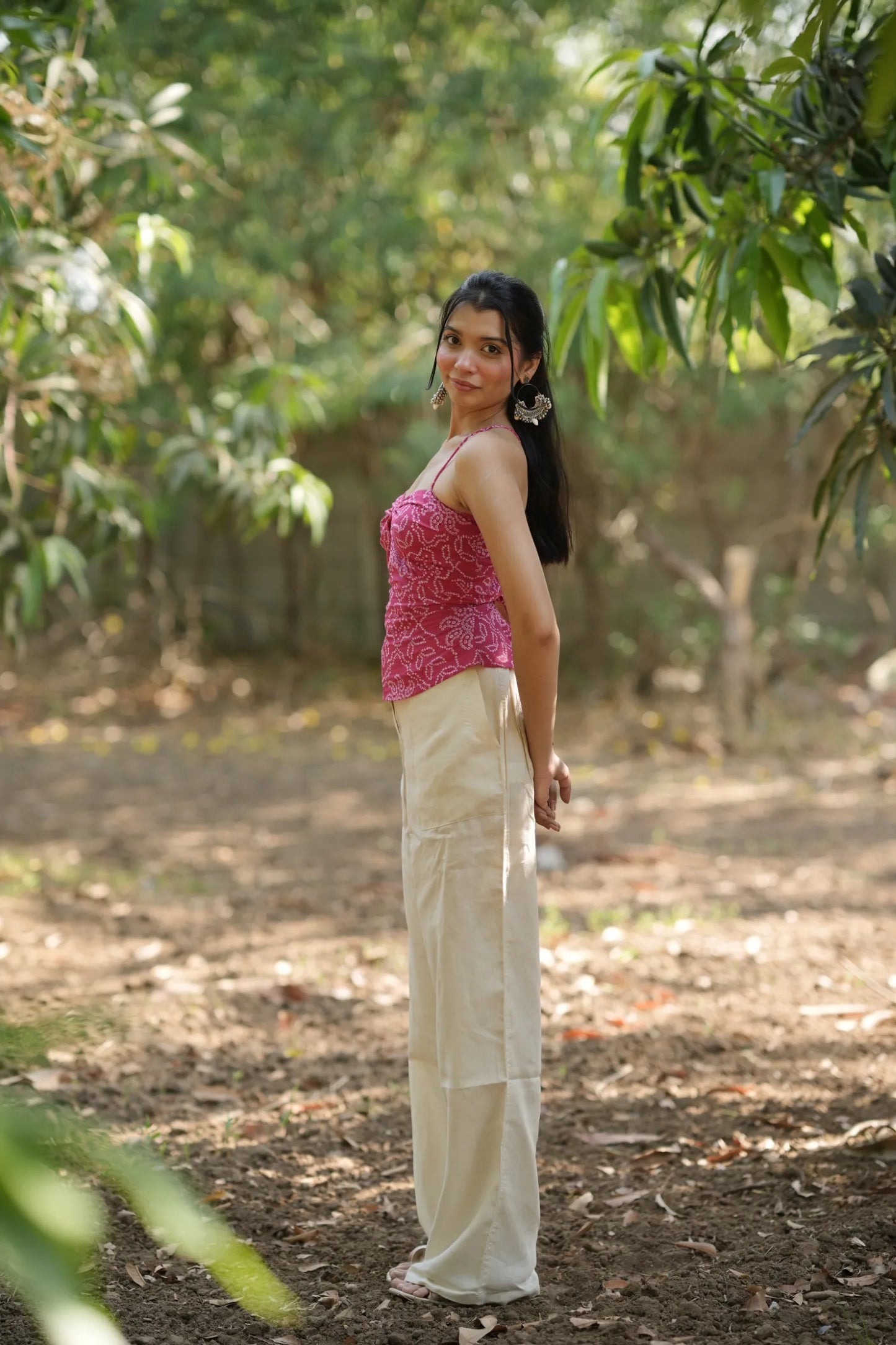 Hot Pink Bandhani Sweetheart Corset