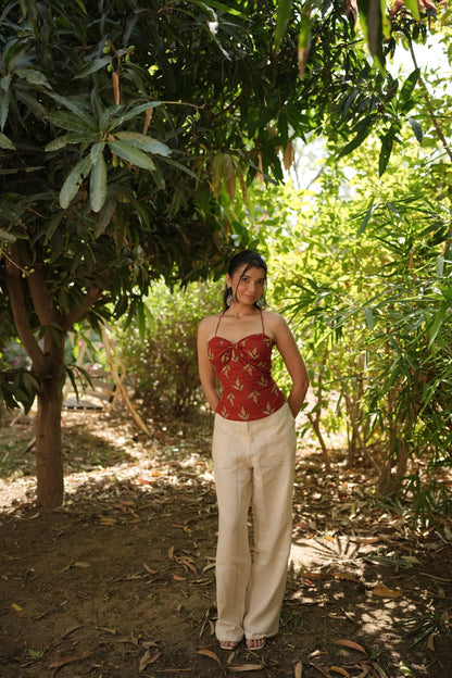 Burnt Rust Sweetheart Corset top