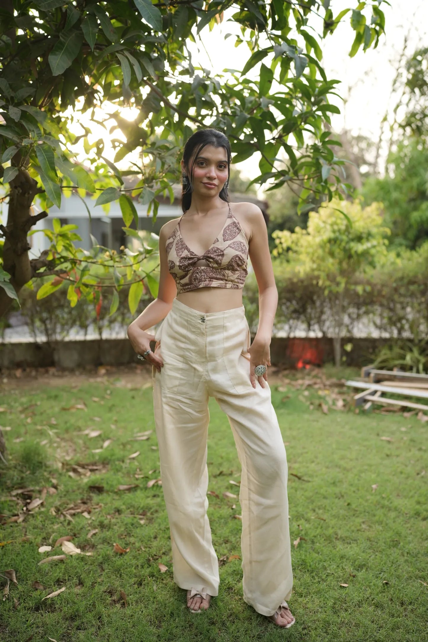 Mocha Leaf Buta Bralette