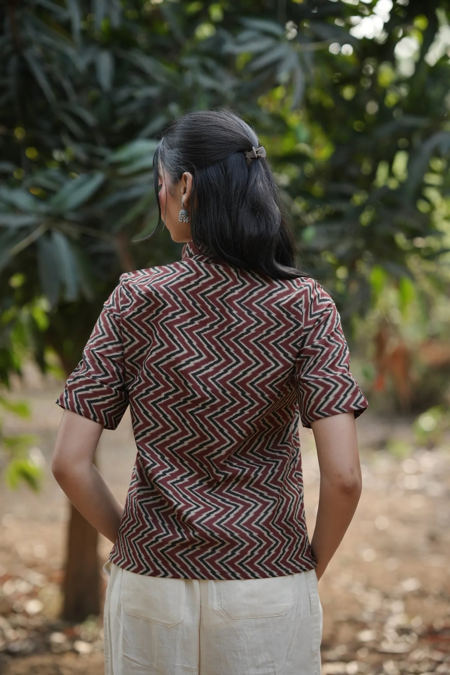 Rust Chevron Cotton Shirt