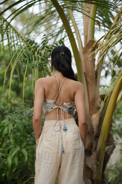 Ivory Abstract Print Bralette