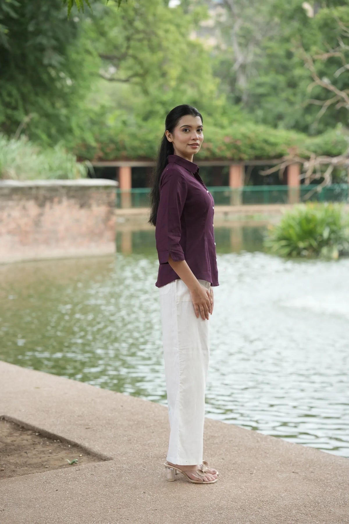 Wine Cotton Shirt