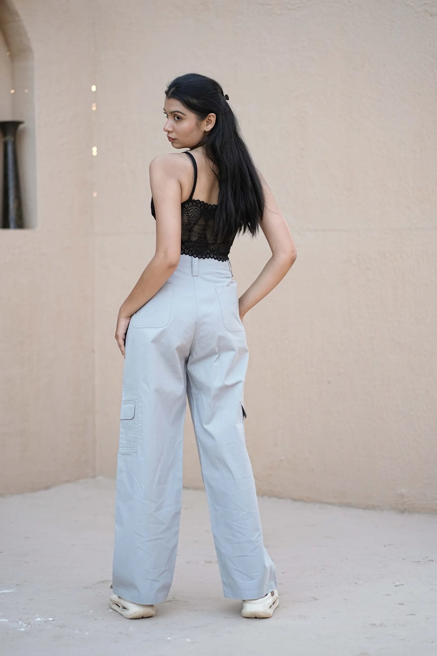 Women’s Relaxed Fit Utility Cargo Pants Ice Blue
