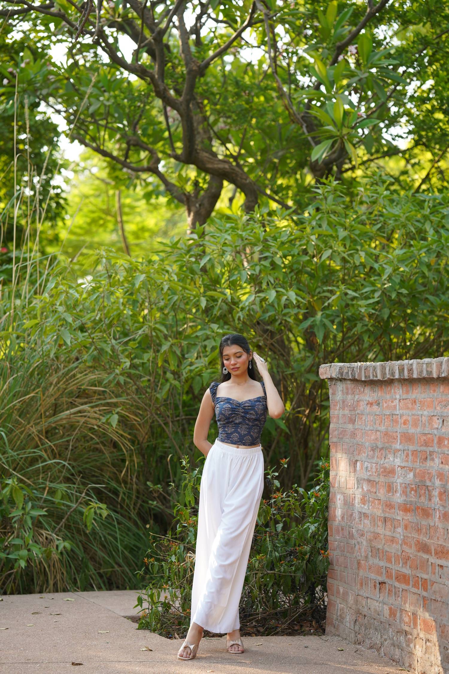 Indigo Ruched Corset Top