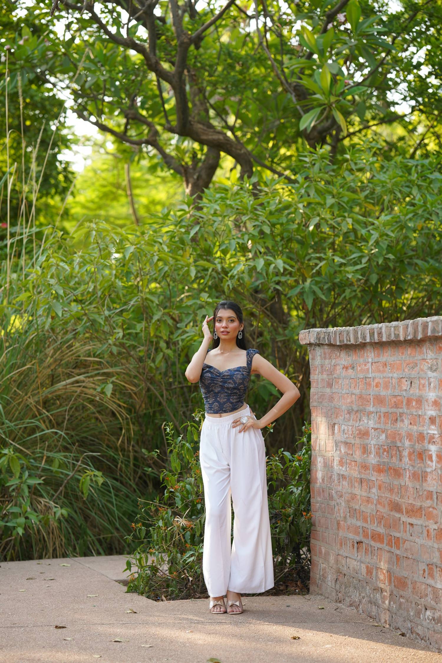 Indigo Ruched Corset Top