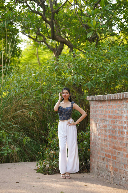 Indigo Ruched Corset Top