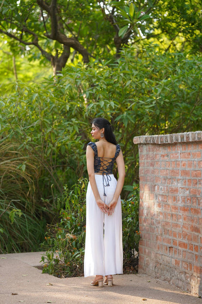 Indigo Ruched Corset Top
