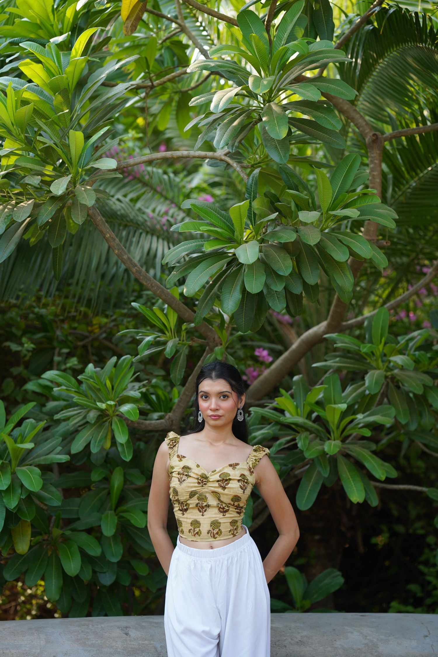 Yellow Ruched Corset Top