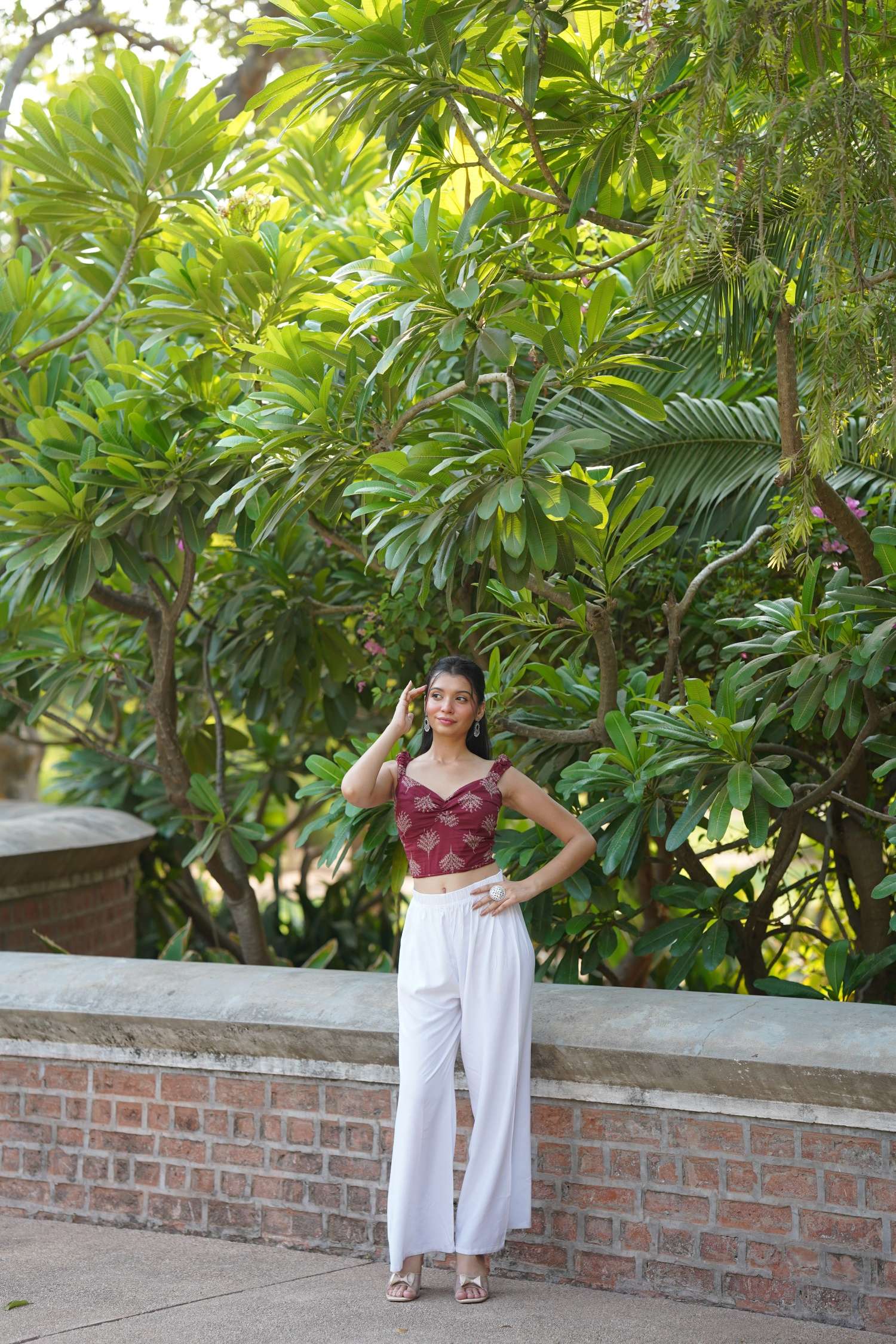 Wine Ruched Corset Top