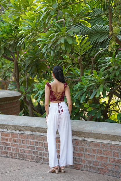 Wine Ruched Corset Top