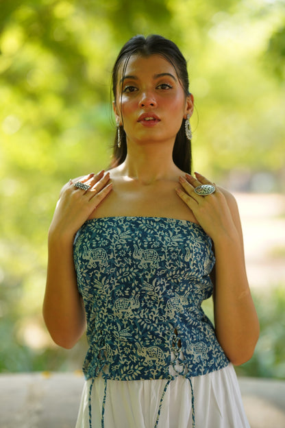 Indigo Elephant Tube Top