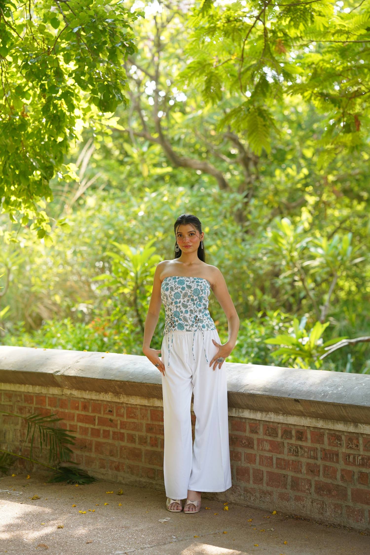 Light Blue Floral Tube Top