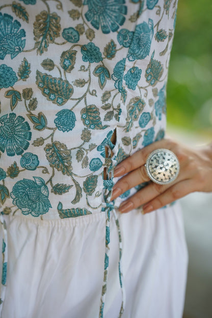 Light Blue Floral Tube Top