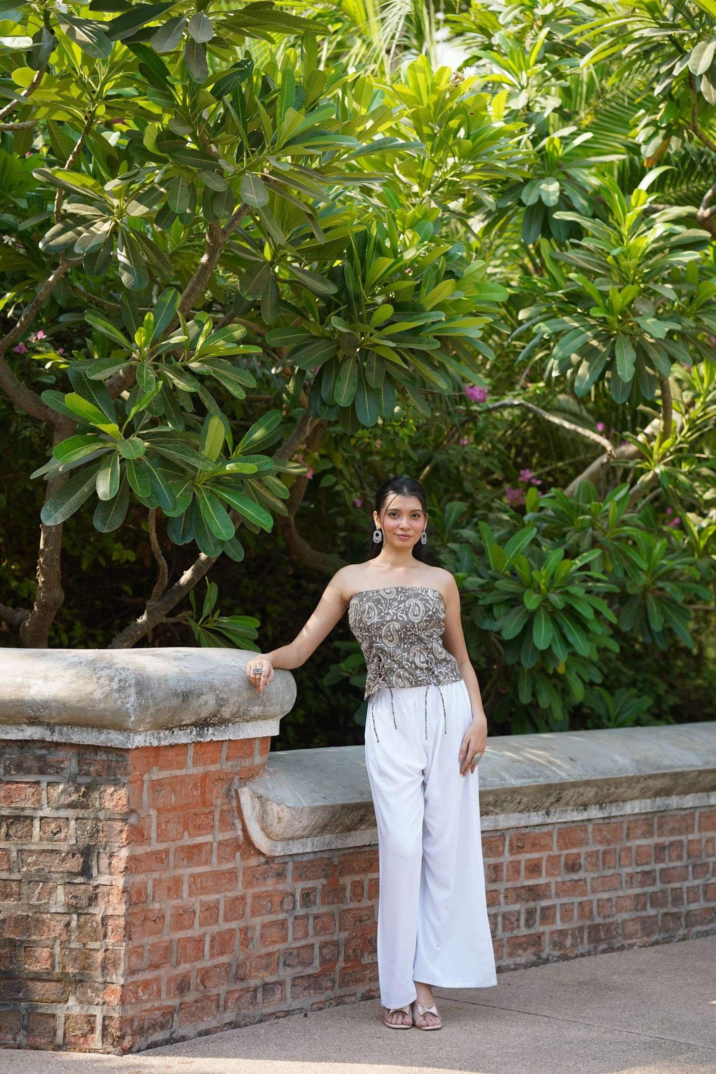 Taupe Paisley Tube Top
