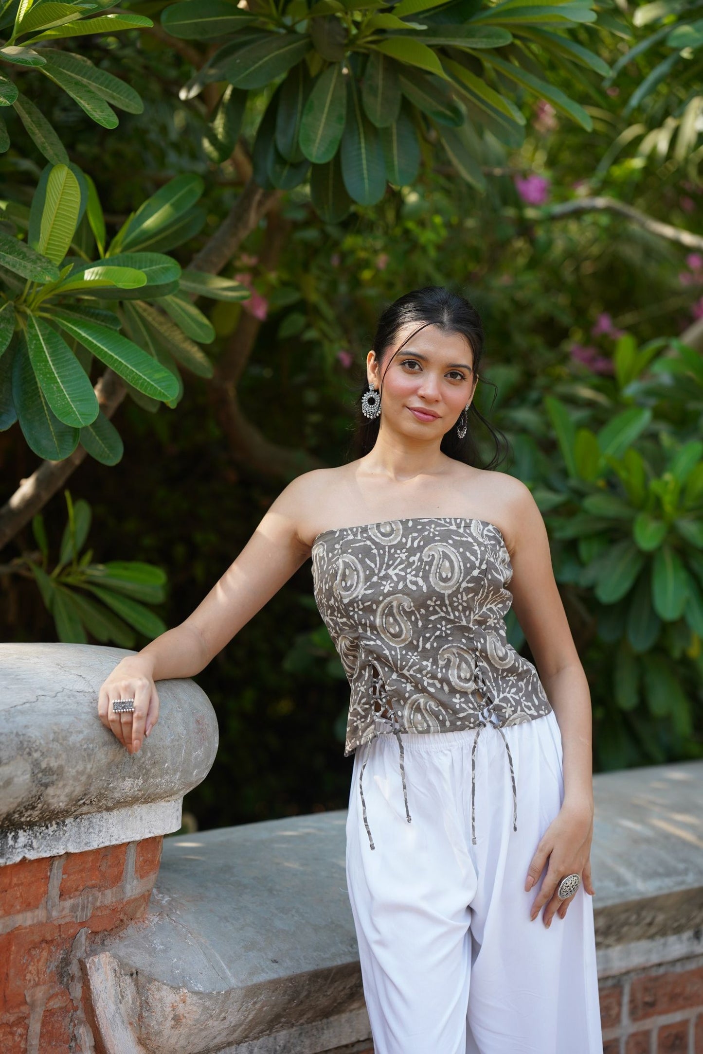 Taupe Paisley Tube Top