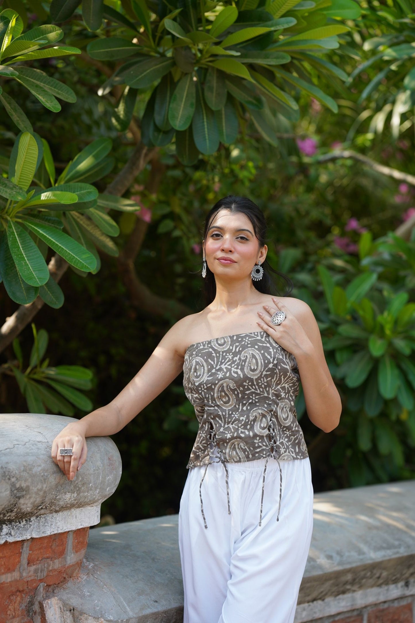 Taupe Paisley Tube Top