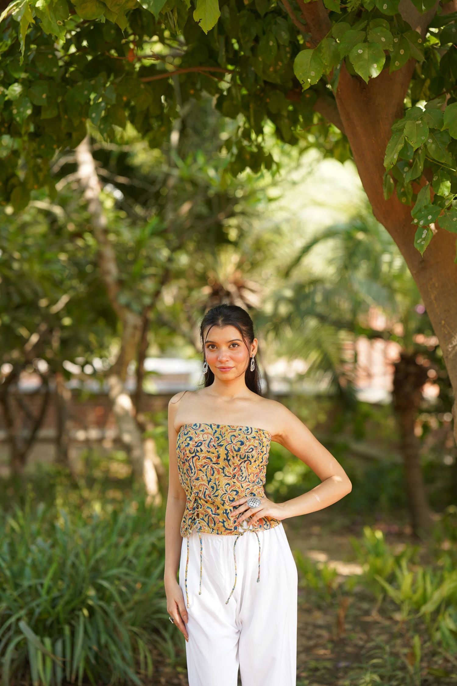 Mustard Paisley Tube Top