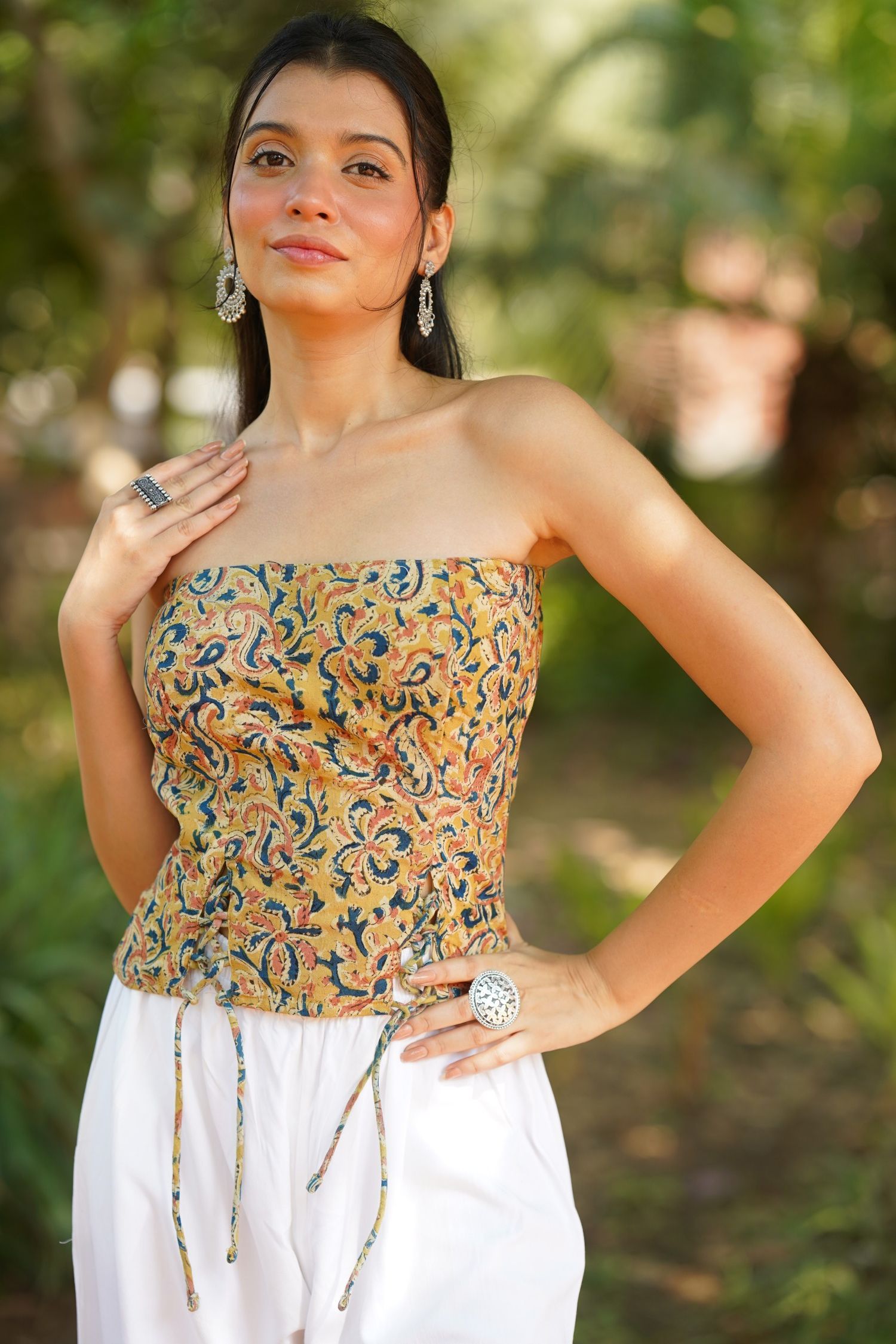 Mustard Paisley Tube Top