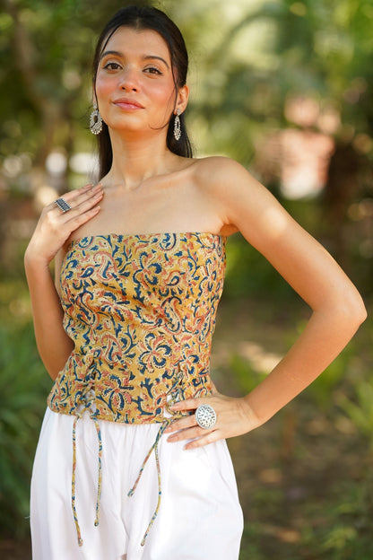 Mustard Paisley Tube Top
