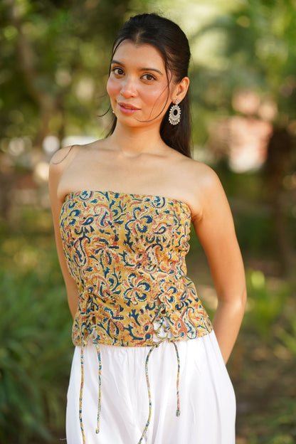 Mustard Paisley Tube Top