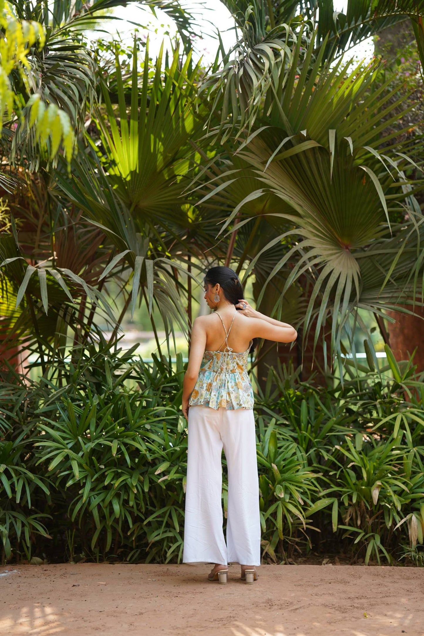 Ivory Blue Floral Top