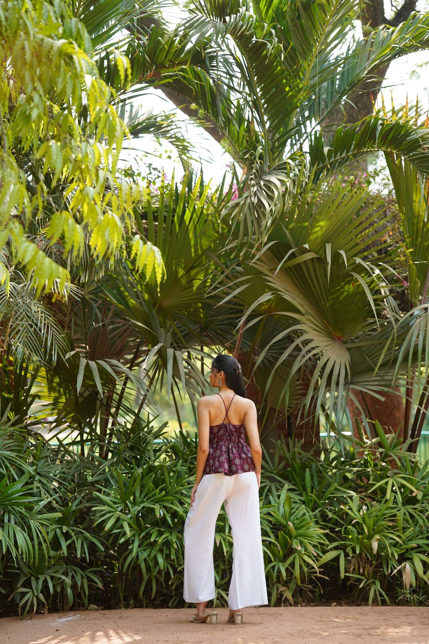Wine Buta Print Top