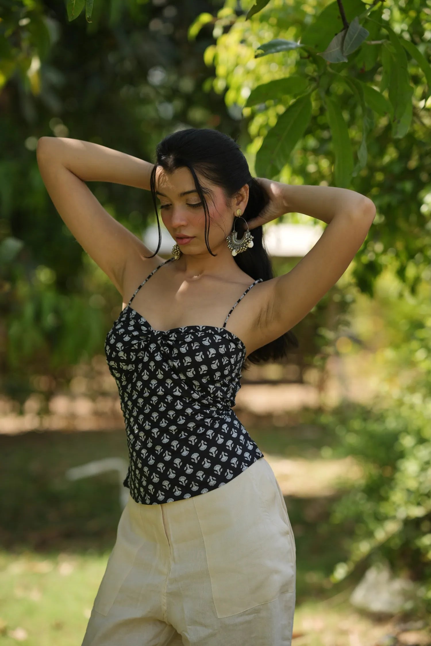 Black Floral Sweetheart Corset top