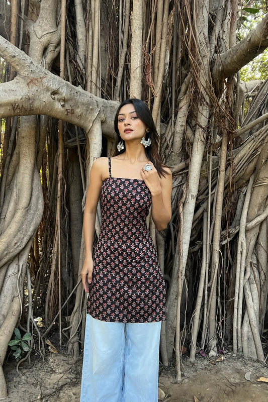 Black Buti Corset Kurti