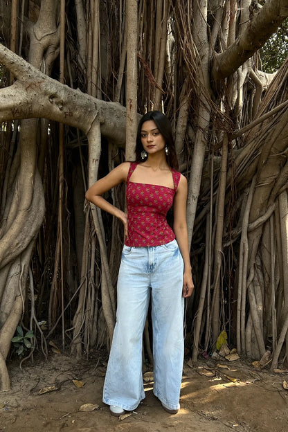 Rani Pink Buti Corset Top