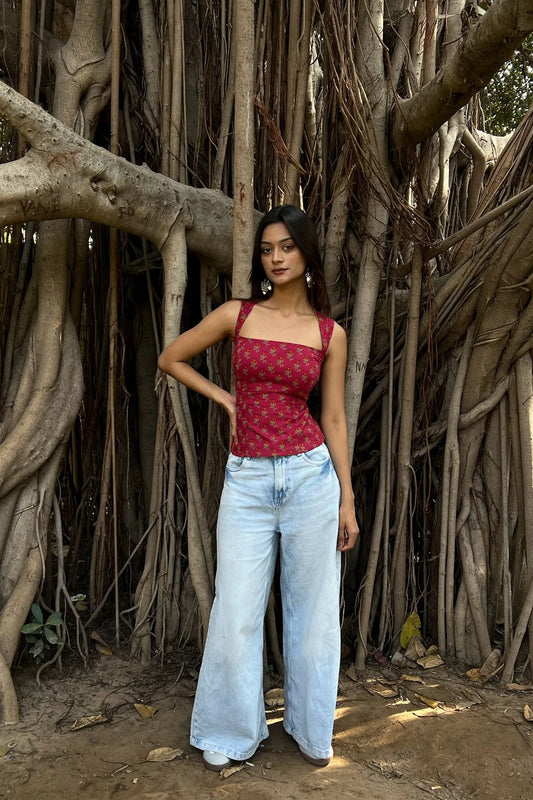 Rani Pink Buti Corset Top