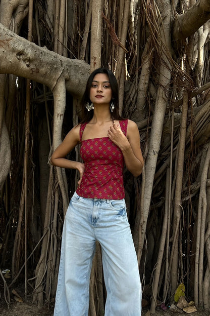 Rani Pink Buti Corset Top