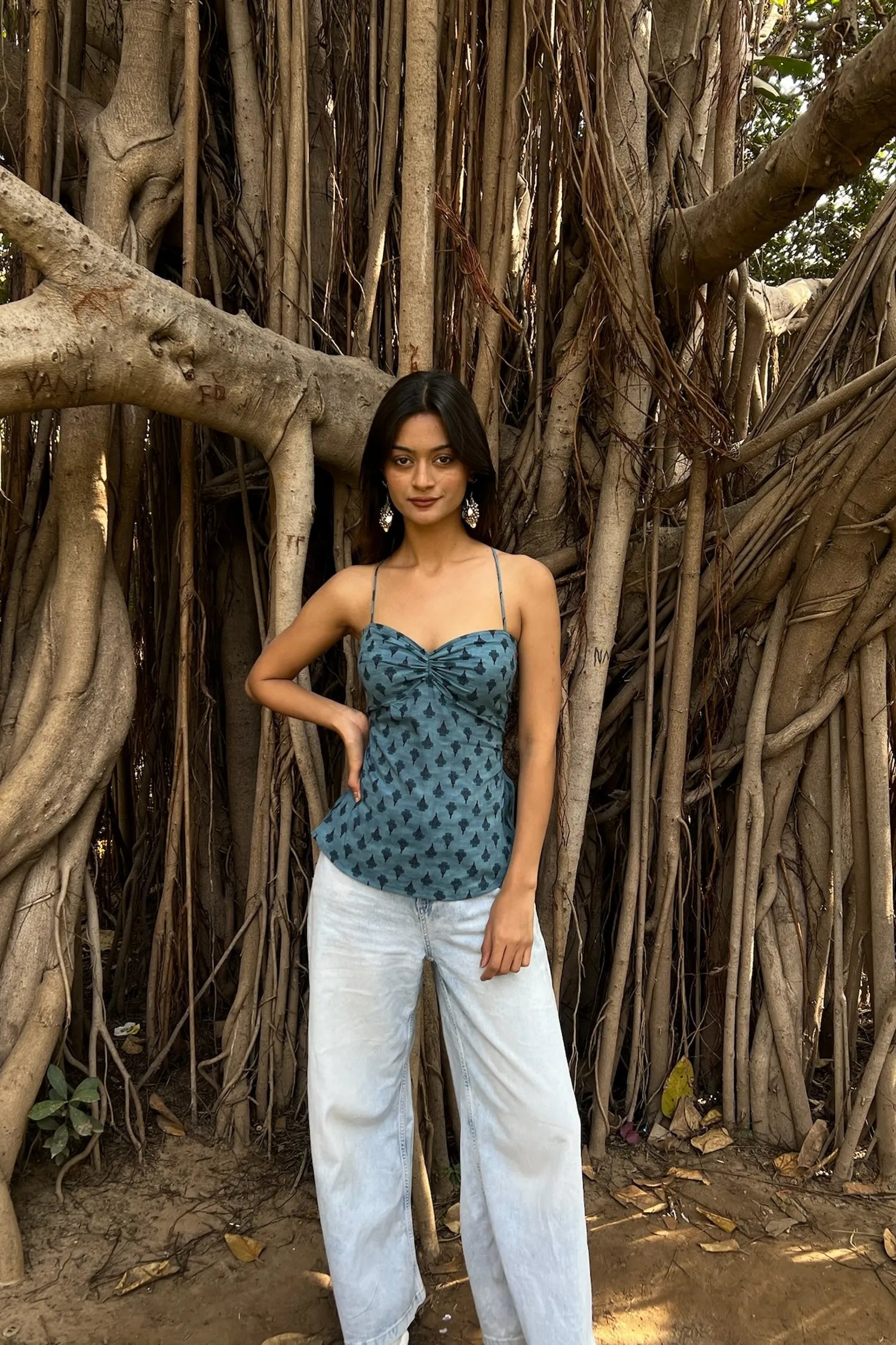 Blue Buti Sweetheart Corset Top