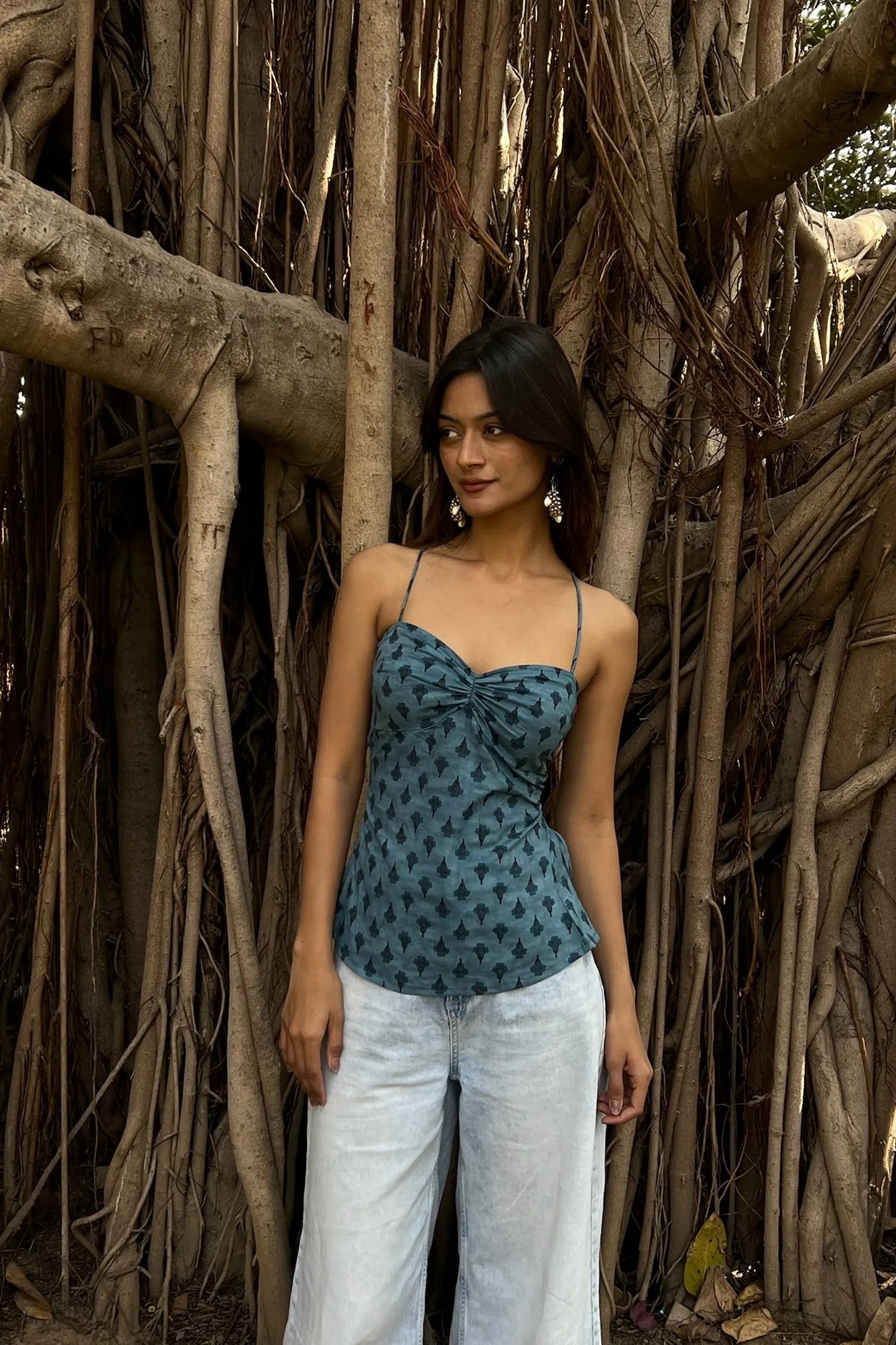Blue Buti Sweetheart Corset Top