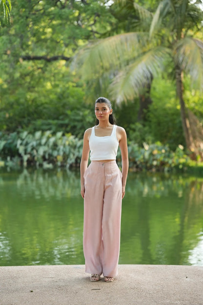 Onion pink airy linen pants