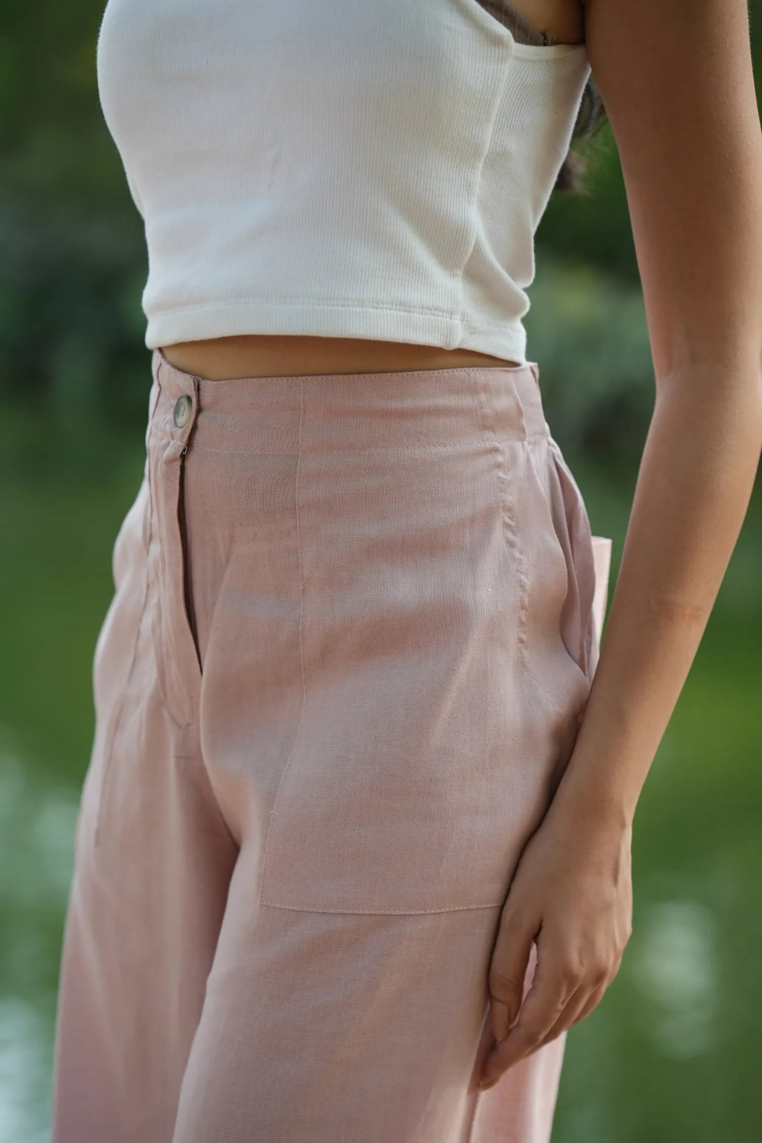 Onion pink airy linen pants