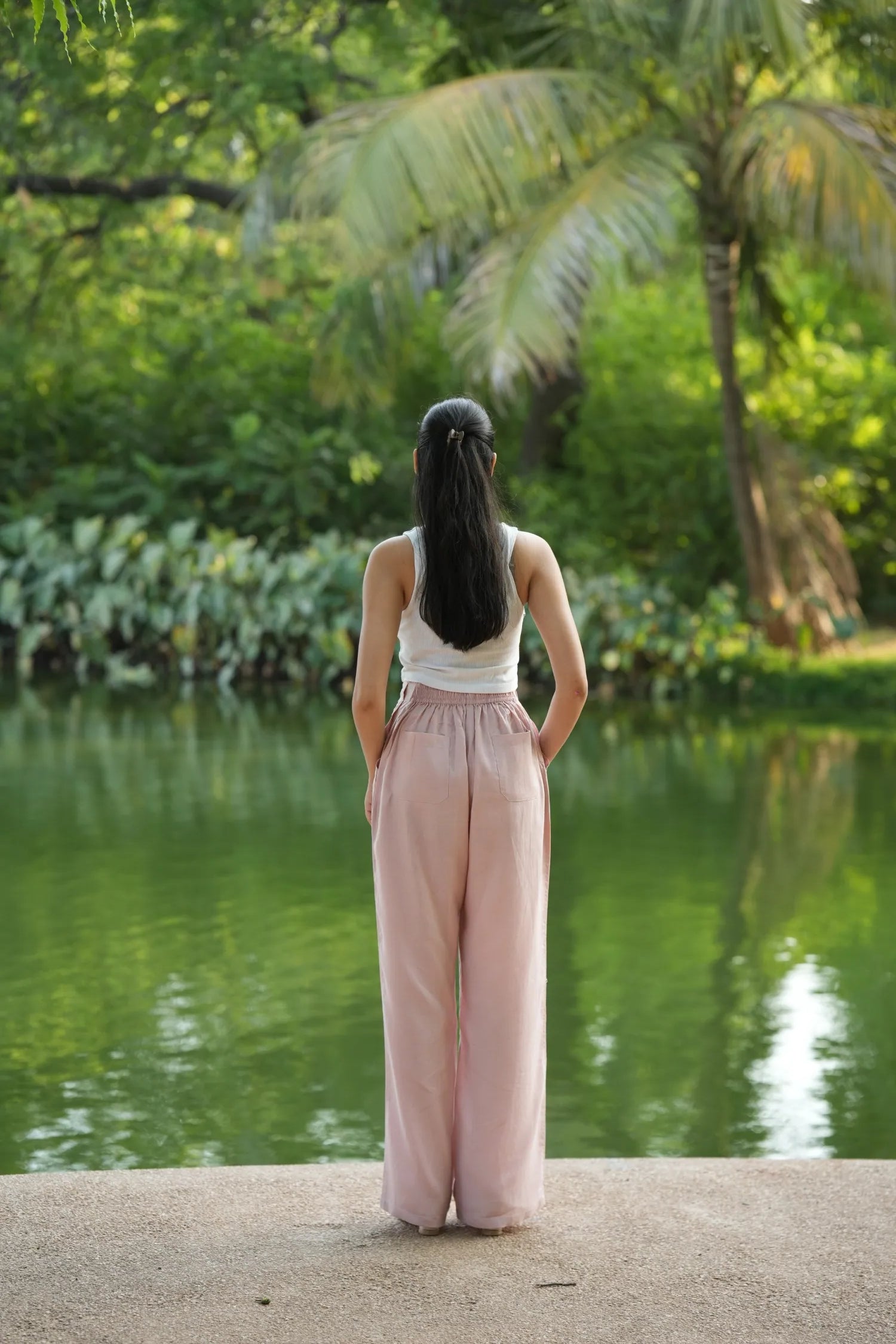 Onion pink airy linen pants