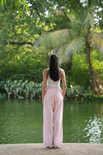 Pink Airy Linen Pants