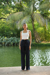 Navy Blue Airy Linen Pants