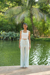 Sky Blue Airy Linen Pants