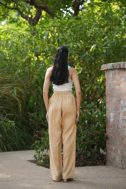Camel Airy Linen Pants