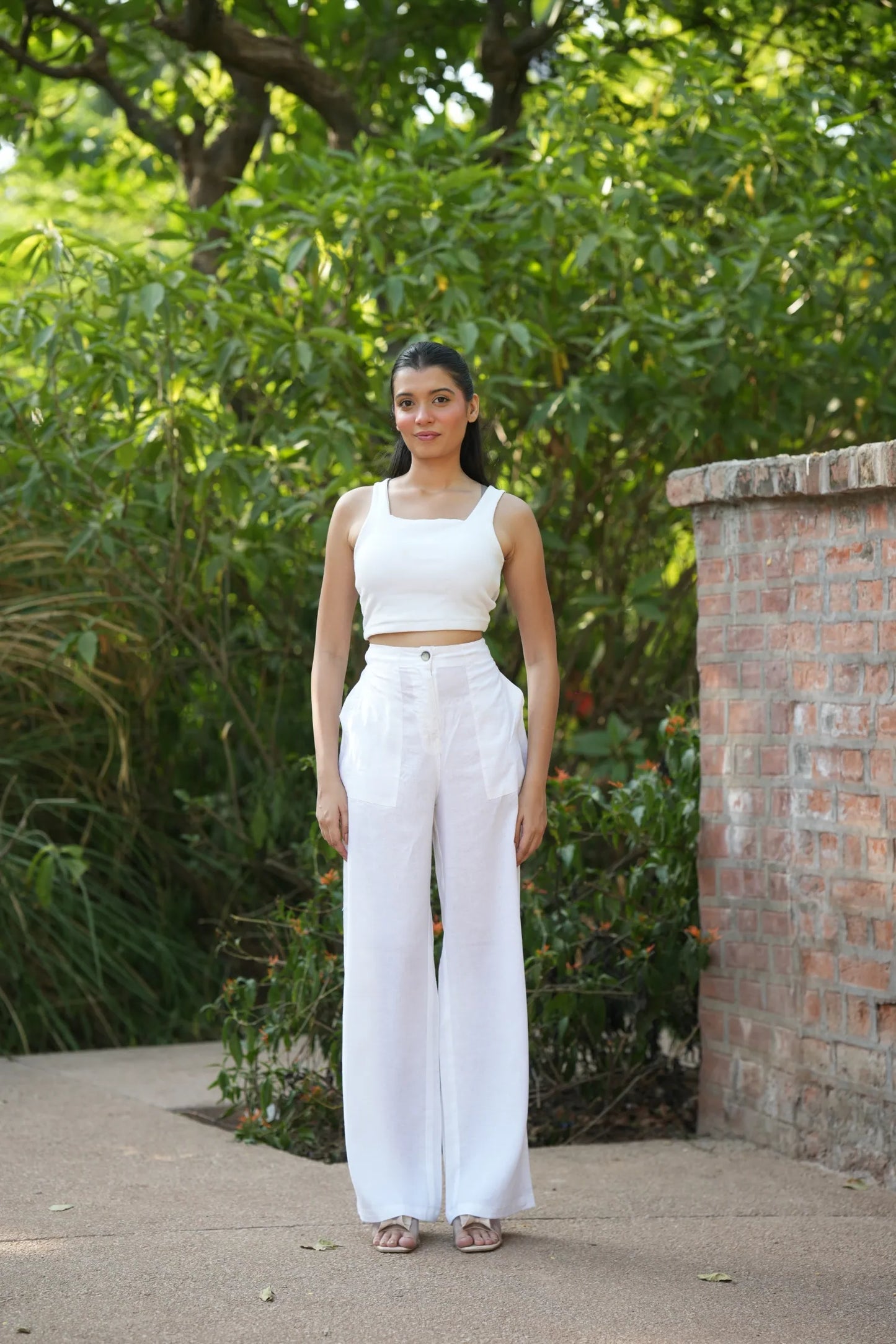 White Airy Linen Pants