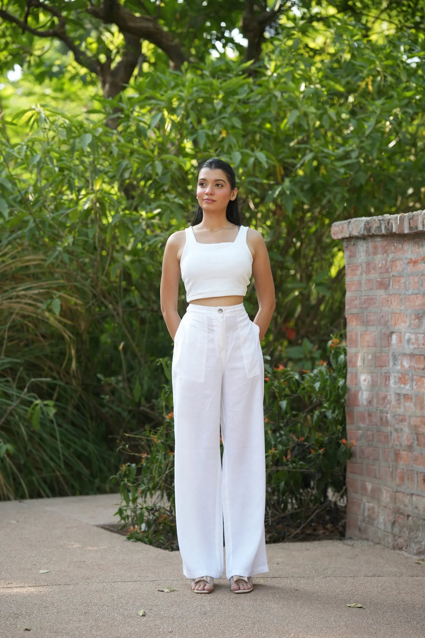 White Airy Linen Pants