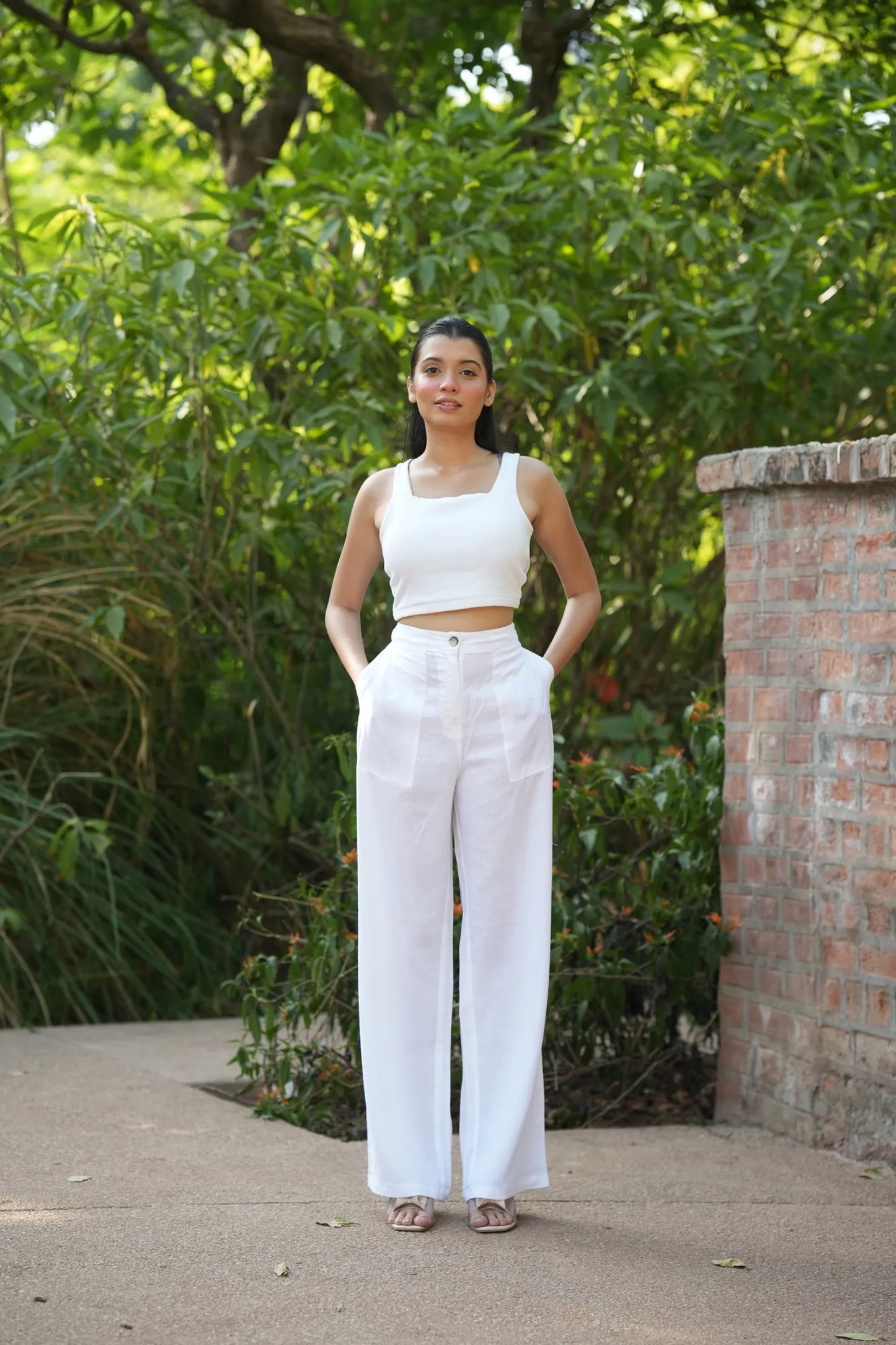 White Airy Linen Pants