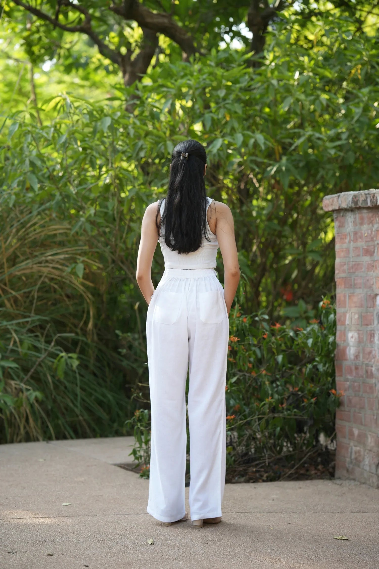 White Airy Linen Pants