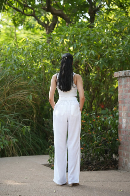 White Airy Linen Pants