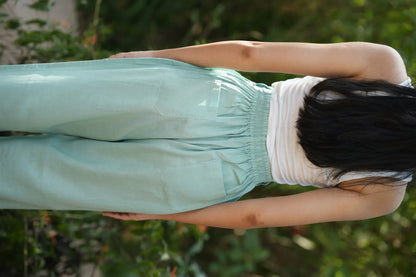 Green Airy Linen Pants