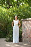 Blue Airy Linen Pants