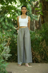 Grey Solid Palazzo Pants